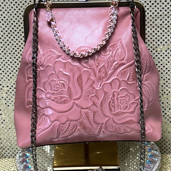 Patricia Nash 10th Anniversary Pink Embossed Handbag w/Dustbag Approx 9.5x 10x 4 - Picture 15 of 17